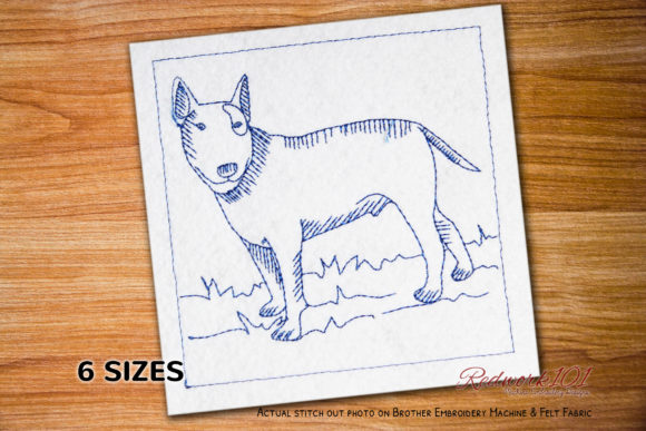 A Designer's Holiday Review of Bull Terrier Dog Redwork