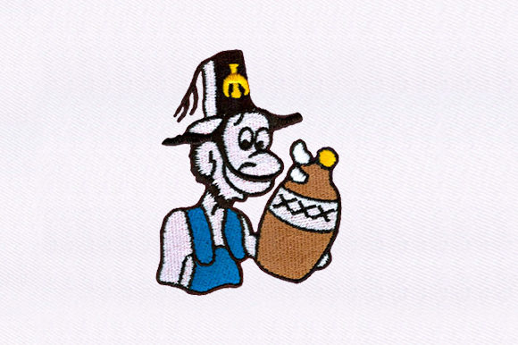 A Professional Look at Man Drinking Alcohol Embroidery