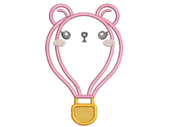 Bear Hot Air Balloon Embroidery for Heartfelt Handmade Gifts