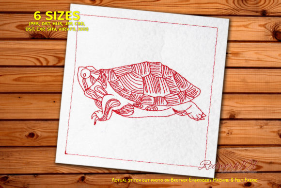 Beautiful Giant Tortoise Redwork Design Review