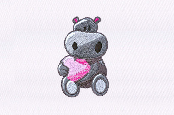 Embroidery Review: Hippo Holding a Heart for Seasonal Projects