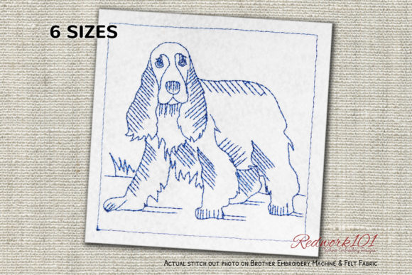 Evaluating the English Cocker Spaniel Dog Embroidery Design