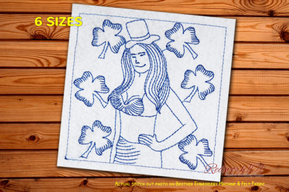 Happy St Patricks Day Women Redwork Embroidery Review