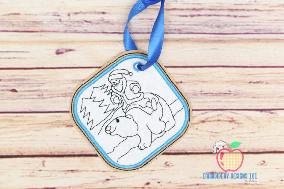 Santa Sitting on Polar Bear Ornament Design Review