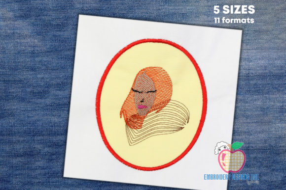 Woman Sketch Inside an Oval Applique Embroidery Review